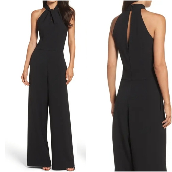 julia jordan Pants - Julia Jordan Twist Halter Neck Black Jumpsuit